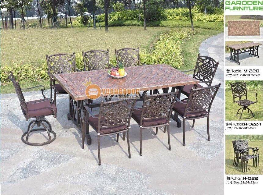 Bộ bàn ghế ngoài trời đẹp ZXM022H022-1
